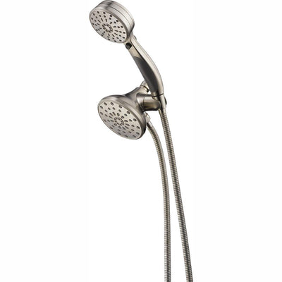 ActivTouch 9-Spray 3.7 in. Dual Wall Mount Fixed and Handheld Shower Head in Stainless - Super Arbor