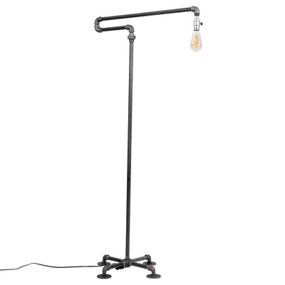 1/2 in. Black Steel Pipe 56 in. H Extended Arm Floor Lamp Kit - Super Arbor