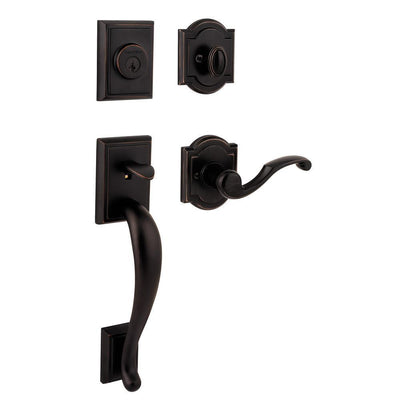 Prestige Pistoria Single Cylinder Venetian Bronze Door Handleset w/ Arch Rose Madrina Door Lever Feat SmartKey Security - Super Arbor