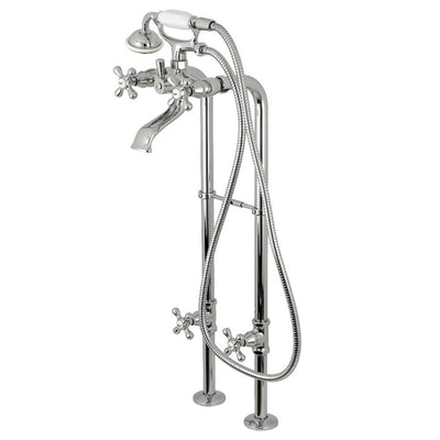 Traditional 3-Handle Claw Foot Freestanding Tub Faucet with Handshower Combo Set in Chrome - Super Arbor