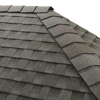 Timbertex Pewter Gray Double-Layer Hip and Ridge Cap Roofing Shingles (20 lin. ft. per Bundle) (30-pieces)