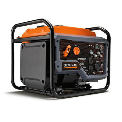 Generac GP3500iO 3500-Watt Gasoline Powered Recoil Start Inverter Generator with PowerRush Technology -Open Frame - 50 State/CSA - Super Arbor