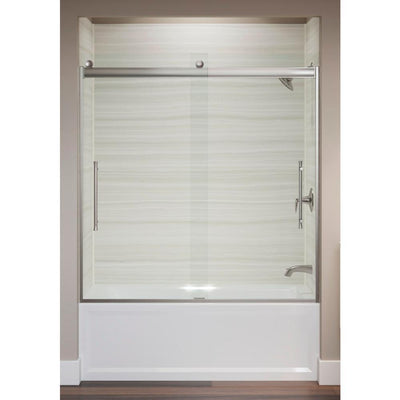 Elmbrook 49.625 in. x 61.5625 in. Frameless Sliding Bathtub Door in Matte Black - Super Arbor