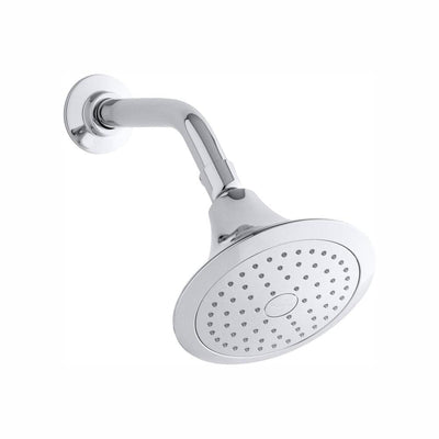 Forte 1-Spray 5.5 in. Single Wall Mount Fixed Shower Head in Polished Chrome - Super Arbor