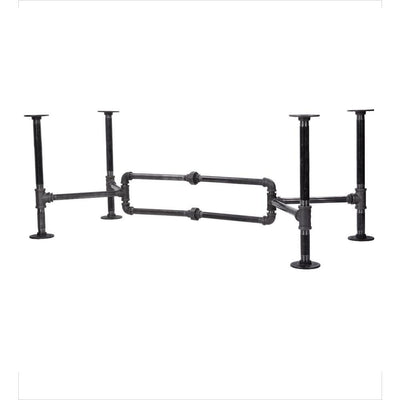 3/4 in. x 3.8 ft. L x  16.5  in. H Black Steel Pipe Loop Design Coffee Table Kit - Super Arbor