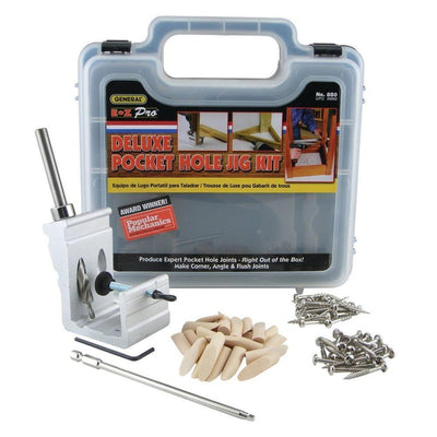 76-Piece Aluminum Pocket Hole Jig Kit with Pocket Screws Dowels and Storage Case - Super Arbor