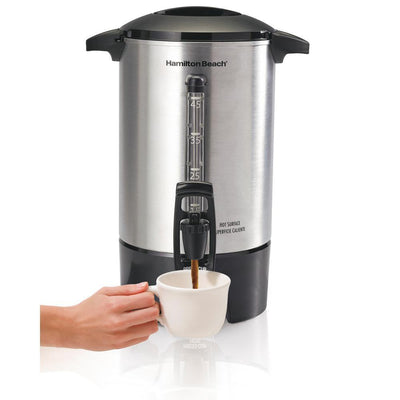 45-Cup Stainless Steel Coffee Urn with One-Handed Dispensing - Super Arbor