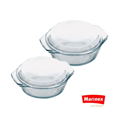 Celebrity 4-Piece Round Glass Casserole Set with Lids - Super Arbor