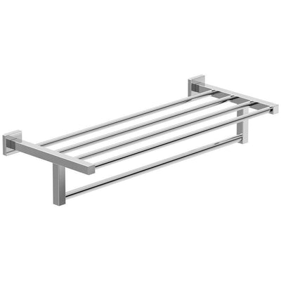 Duro 22 in. Wall-Mounted Towel Shelf with Bar in Polished Chrome - Super Arbor