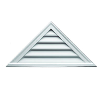 60 in. x 17.5 in. Triangle White Polyurethane Weather Resistant Gable Louver Vent - Super Arbor