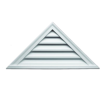 48 in. x 18 in. Triangle White Polyurethane Weather Resistant Gable Louver Vent - Super Arbor