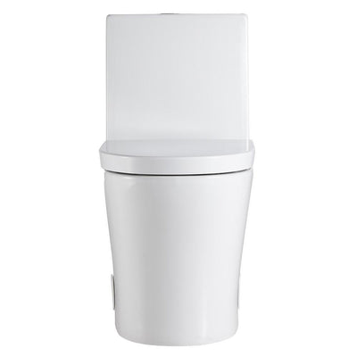 White 1 Piece 0.8/1.28 GPF White Double Flush Toilet - Super Arbor