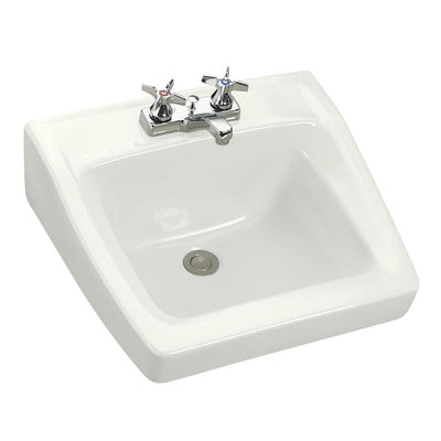 KOHLER Chesapeake Wall-Mount Vitreous China Bathroom Sink in White with Overflow Drain - Super Arbor