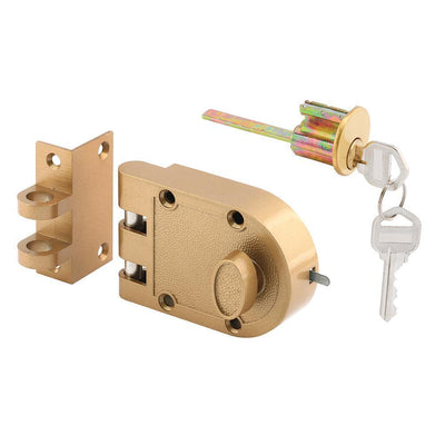 Jimmy-Resistant Deadlock, Diecast, Brass Color, Angle Strike, Single Cylinder - Super Arbor