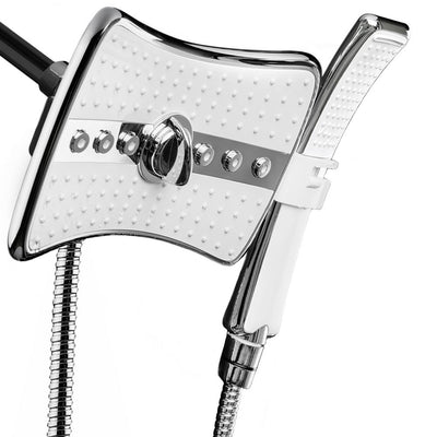 4-spray 9 in. Dual Shower Head and Handheld Shower Head in Chrome - Super Arbor