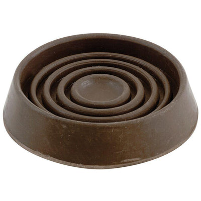 2-1/2 in. Brown Smooth Rubber Round Furniture Cups (4-Pack) - Super Arbor