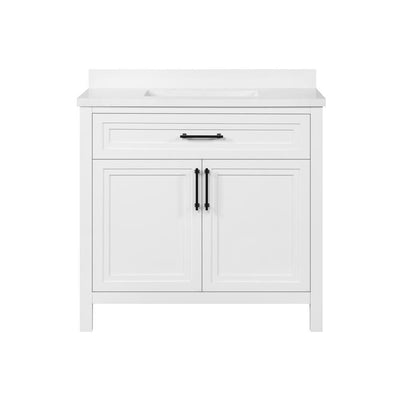 Mayfield 42 in. W x 22 in. D Vanity in Grayish Blue with Cultured Marble Vanity Top in White with White Basin - Super Arbor