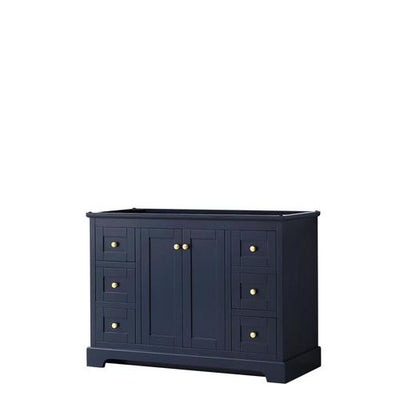 Wyndham Collection Avery 47.25-in Dark Blue Bathroom Vanity Cabinet