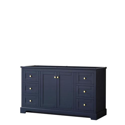 Wyndham Collection Avery 59.25-in Dark Blue Bathroom Vanity Cabinet