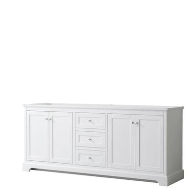Wyndham Collection Avery 79-in White Bathroom Vanity Cabinet
