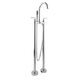 AKDY 46-in Chrome 2-Handle Residential Freestanding Bathtub Faucet with Hand Shower - Super Arbor