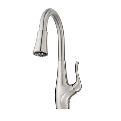 Clarify Single-Handle Pull-Down Sprayer Kitchen Faucet with GE Filtration System in Stainless Steel - Super Arbor
