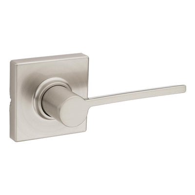 Ladera Satin Nickel Hall and Closet Door Lever with Square Trim Featuring Microban Antimicrobial Technology - Super Arbor