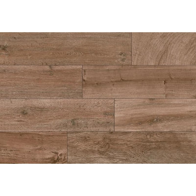 Style Selections Woods Natural 6-in x 24-in Glazed Porcelain Wood Look Floor Tile