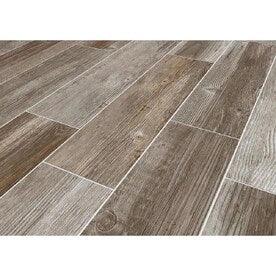 Style Selections Woods French Gray 6-in x 24-in Porcelain Wood Look Tile (Common: 6-in x 24-in; Actual: 5.84-in x 23.5-in) - Super Arbor