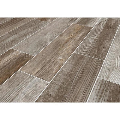 Style Selections Woods French Gray 6-in x 24-in Glazed Porcelain Wood Look Tile