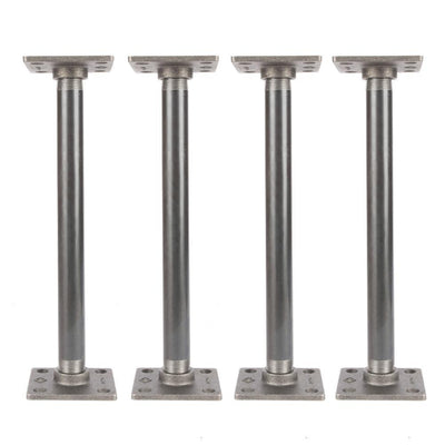 3/4 in. x 1 ft. L Black Steel Pipe Square Flange Table Leg Kit (Set of 4) - Super Arbor