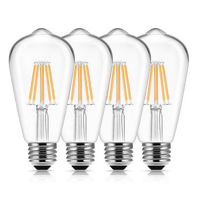 YANSUN 60-Watt Equivalent ST58 Edison LED Light Bulb Warm White (4-Pack) - Super Arbor