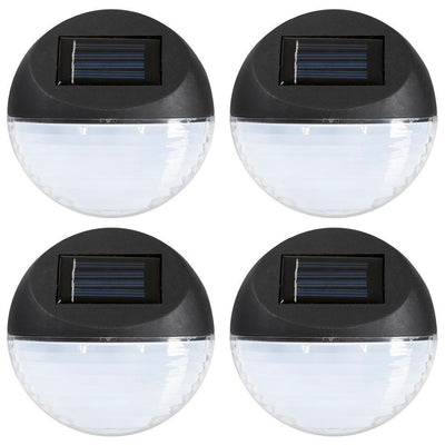 Solar Powered Black Round LED Light (4-Pack) - Super Arbor