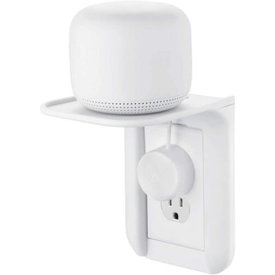 AC Outlet Mount for Google Nest Wi-Fi - Wall Outlet Shelf for Google Home, Nest Mini, Nest Hub, Dot Speaker, Sonos One - Super Arbor