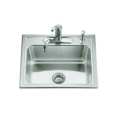 Toccata Drop-In Stainless Steel 25 in. 4-Hole Single Bowl Kitchen Sink - Super Arbor