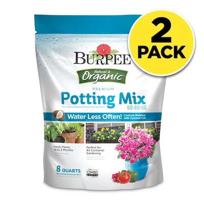 Burpee Natural and organic premium potting soil mix 8-Quart Organic Drainage and Aeration
