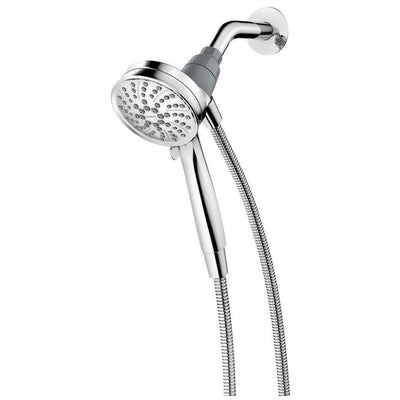 Attract 6-Spray 3.8 in. Single Wall Mount Handheld Shower Head in Chrome - Super Arbor