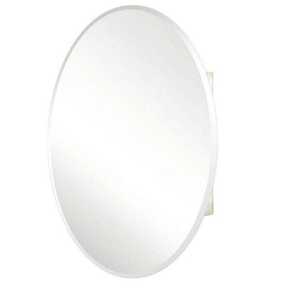 24 in. x 36 in. Recessed or Surface-Mount Oval Bathroom Medicine Cabinet with Oval Beveled Mirror - Super Arbor