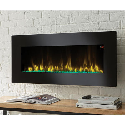 42 in. Infrared Wall Mount Electric Fireplace in Black - Super Arbor