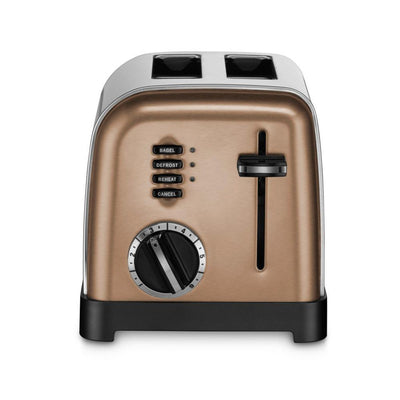 Classic Series 2-Slice Copper Stainless Wide Slot Toaster with Crumb Tray - Super Arbor