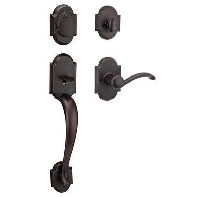 Austin Venetian Bronze Single Cylinder Door Handleset with Austin Entry Door Lever Featuring SmartKey Security - Super Arbor