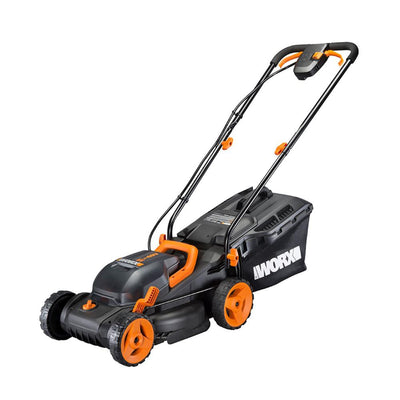 Worx POWER SHARE 40-Volt 14 in. Cordless Battery Walk Behind Mower with Mulching & Intellicut, (Battery & Charger Included)