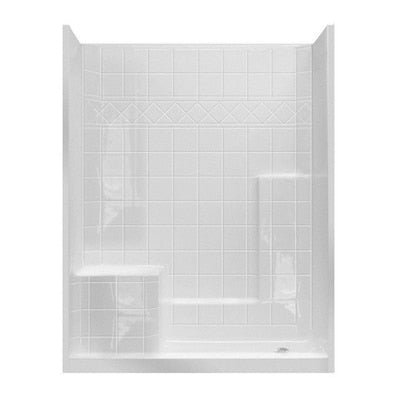 Laurel Mountain Ardmore One-Piece White Acrylic One-Piece Kit with Integrated Seat (33-in x 60-in; Actual: 33-in x 60-in)