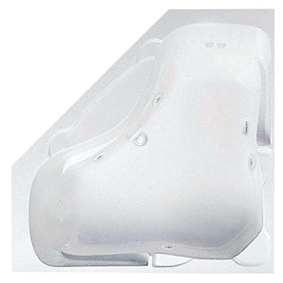 Preakness 60 in. Acrylic Center Drain Corner Drop-In Whirlpool Bathtub in White - Super Arbor