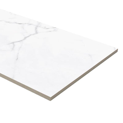 Satori Statuario Matte 12-in x 24-in Matte Porcelain Marble Look Floor Tile