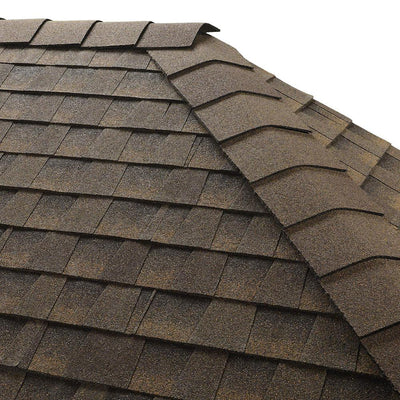 Timbertex Barkwood Double-Layer Hip and Ridge Cap Roofing Shingles (20 lin. ft. per Bundle) (30-pieces)