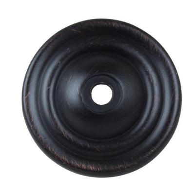 1-1/2 in. Oil Rubbed Bronze Round Thin Classic Cabinet Knob Backplate (10-Pack) - Super Arbor