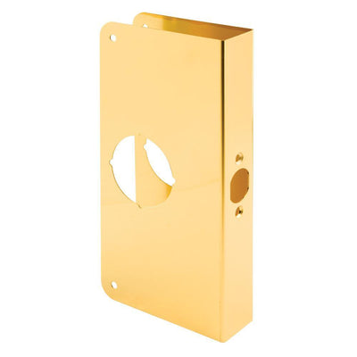 1-3/8 in. x 9 in. Thick Solid Brass Lock and Door Reinforcer, 2-1/8 in. Single Bore, 2-3/4 in. Backset - Super Arbor