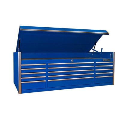 EX Professional Series 72 in. 15-Drawer Triple Bank Top Chest in Blue - Super Arbor