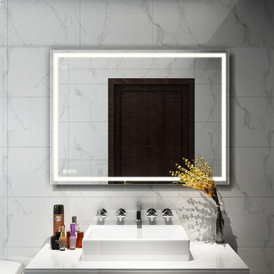 48 in. x 36 in. LED Lighted Single Frameless Bathroom Mirror - Super Arbor